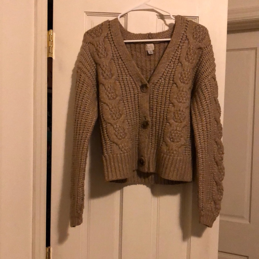 Tan button up cardigan